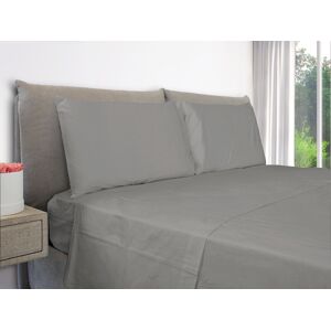 EvergreenWeb Set Lenzuola e Federe Cuscini per Letto Matrimoniale Singolo Grigio