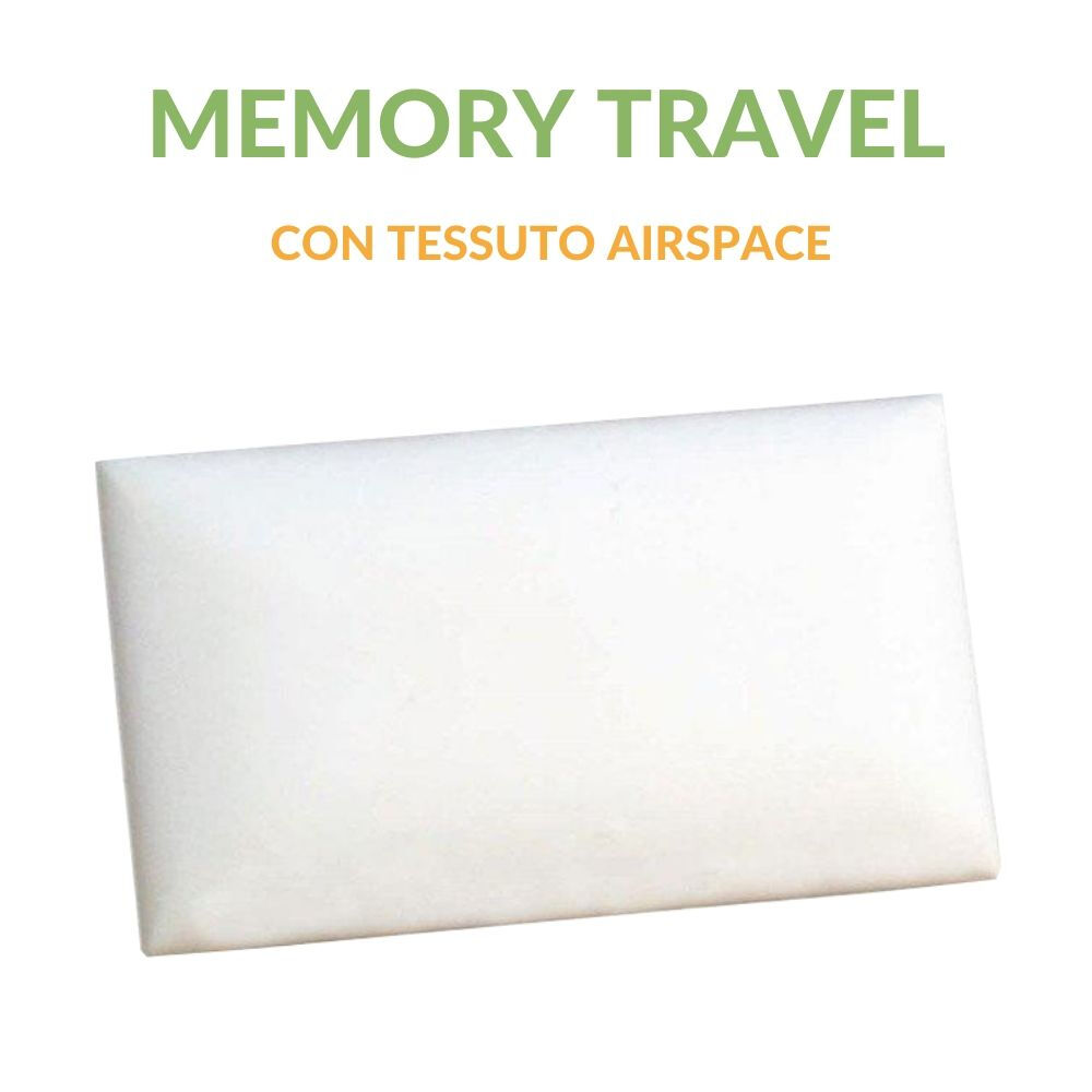 evergreenweb cuscino memory travel con tessuto airspace 42x72 cm