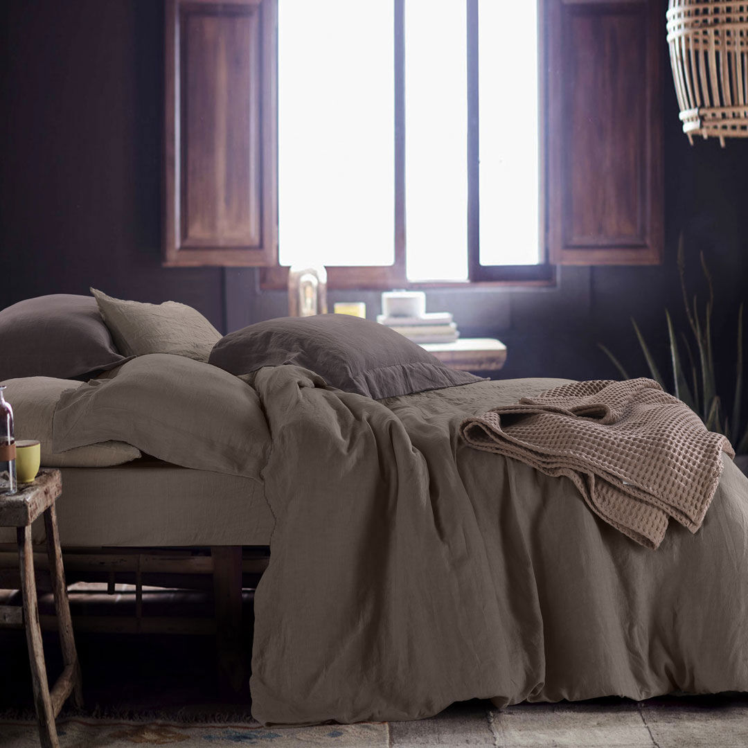 EvergreenWeb Copripiumino WASHED LINEN 155x205 cm Grigio