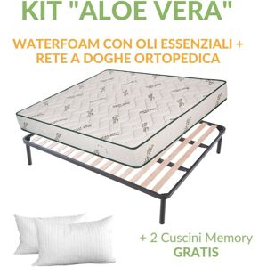 EvergreenWeb kit rete e materasso FASHION ALOE VERA 165x195 cm