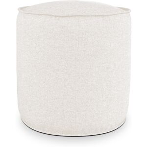 EvergreenWeb Pouf Rotondo da Interno & Esterno Piuma S Bianco