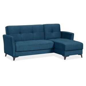 EvergreenWeb Divano Letto 3 posti con Contenitore e Chaise Longue   MORIS Blu