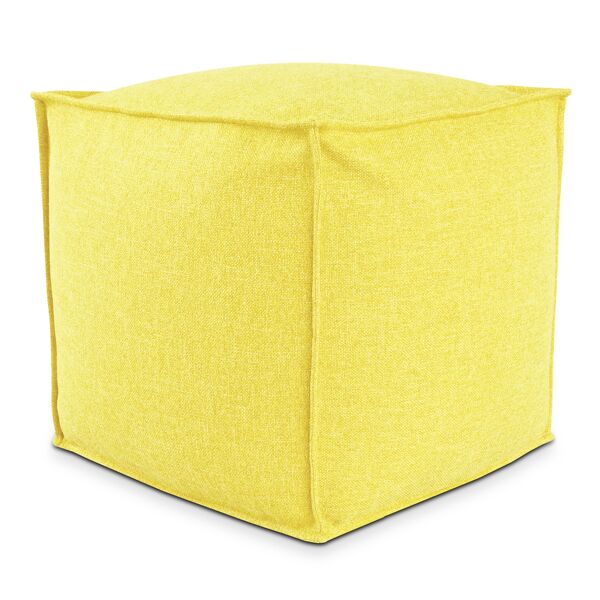 evergreenweb pouf quadrato piuma 100x100 cm giallo