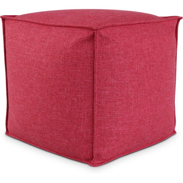 evergreenweb pouf quadrato piuma 100x100 cm rosso