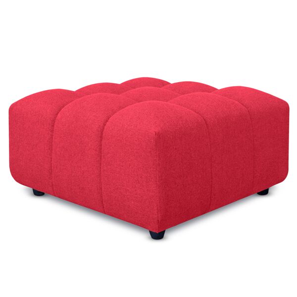 evergreenweb pouf poggiapiedi con bombature morbide, pouf rubiq rosso 60 x 60 cm