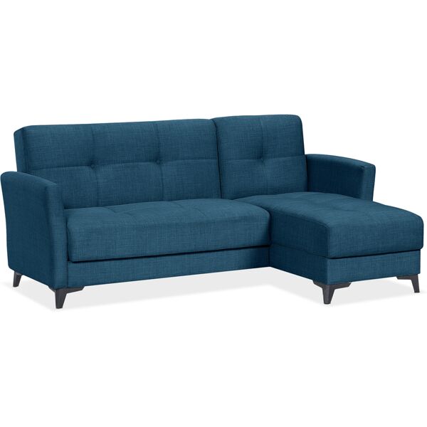 evergreenweb divano letto 3 posti con contenitore e chaise longue   moris blu