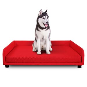 EvergreenWeb Cuccia per cani Divano letto King Dog Home 95X120 Rosso