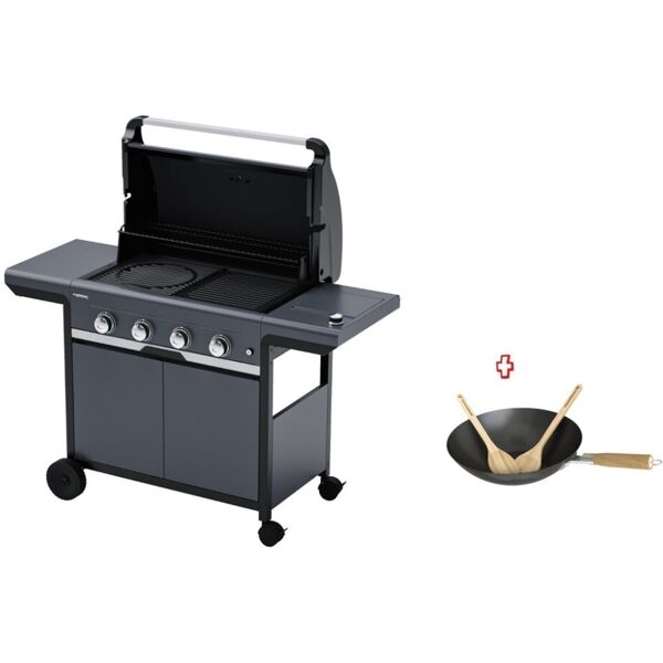 campingaz barbecue a gas select 4 exs 2181088 + wok in ghisa