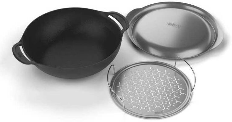 wok con piatto cottura a vapore gourmet 8856 weber