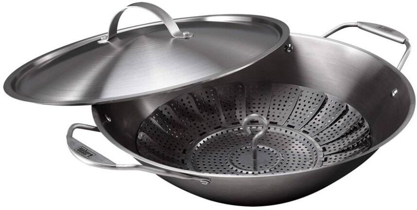 wok con cestello per cottura a vapore 7684 weber