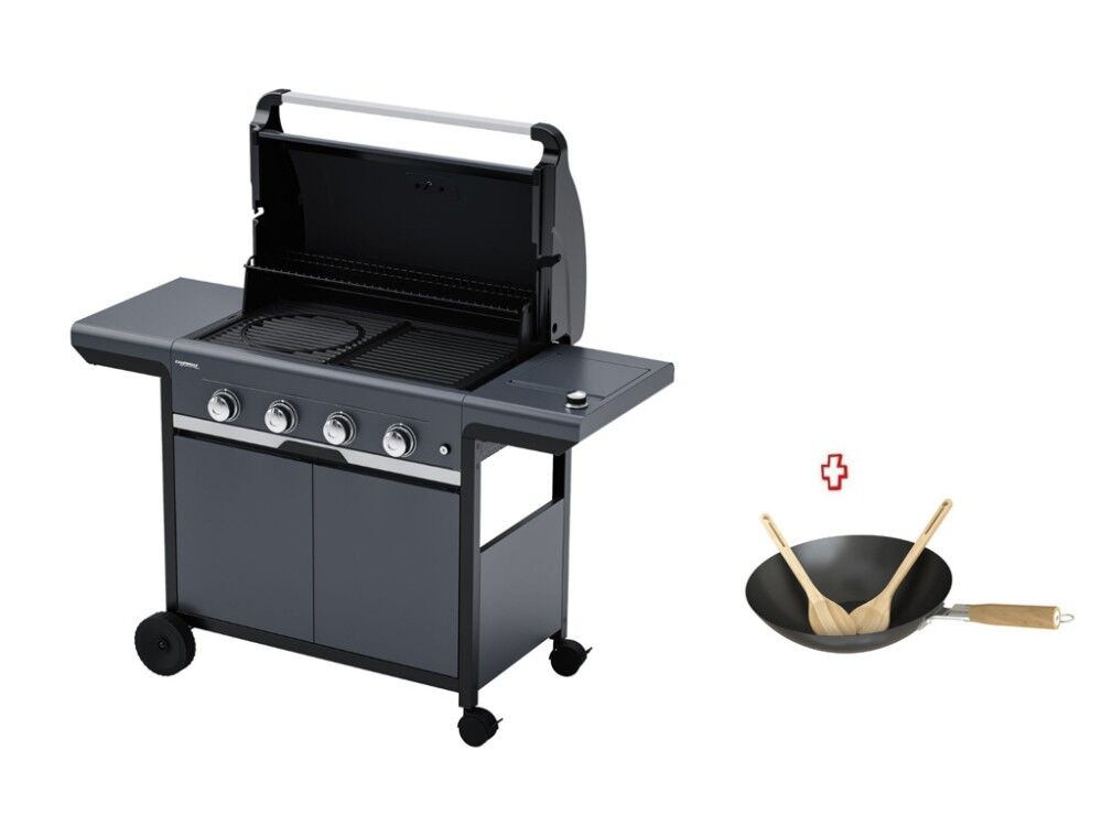Campingaz Barbecue A Gas Select 4 Exs 2181088 + Wok In Ghisa