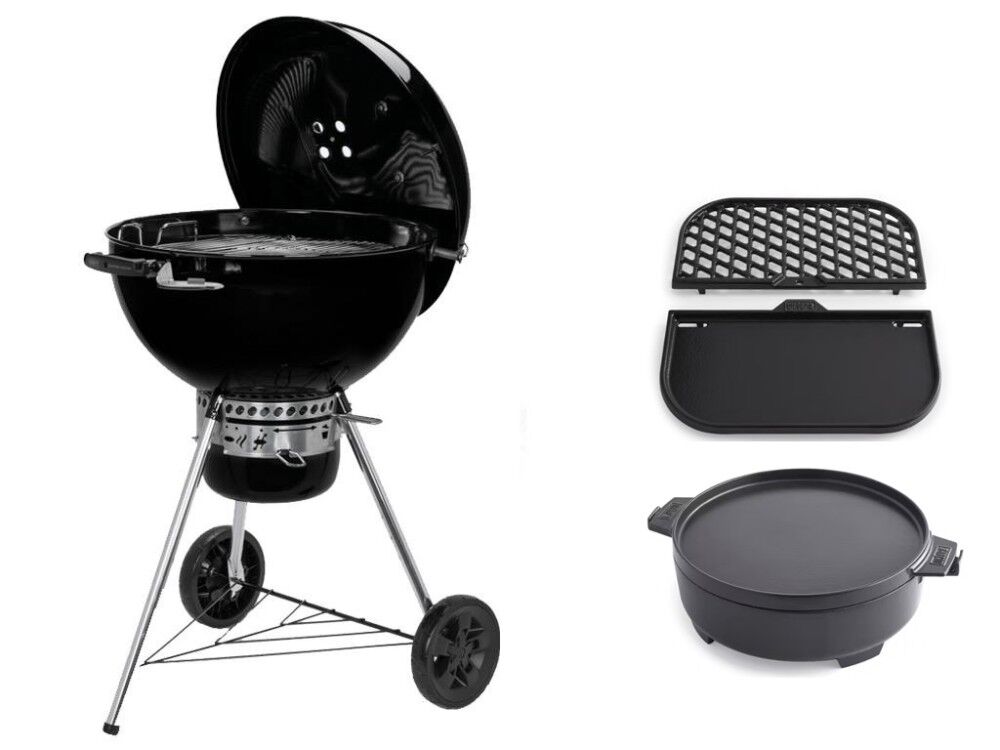 Barbecue A Carbone Master-Touch Gbs E-5750 Blk Eu Ø 57 14701053 + 8858 Gbs Grill Griddle + 8857 Cocotte 2 In 1 Gbs Weber