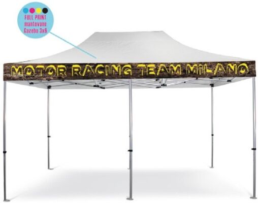 Bertoni Personalizzazione Gazebo Full Print Kit N° 4 Mantovane 3x6 Mt.