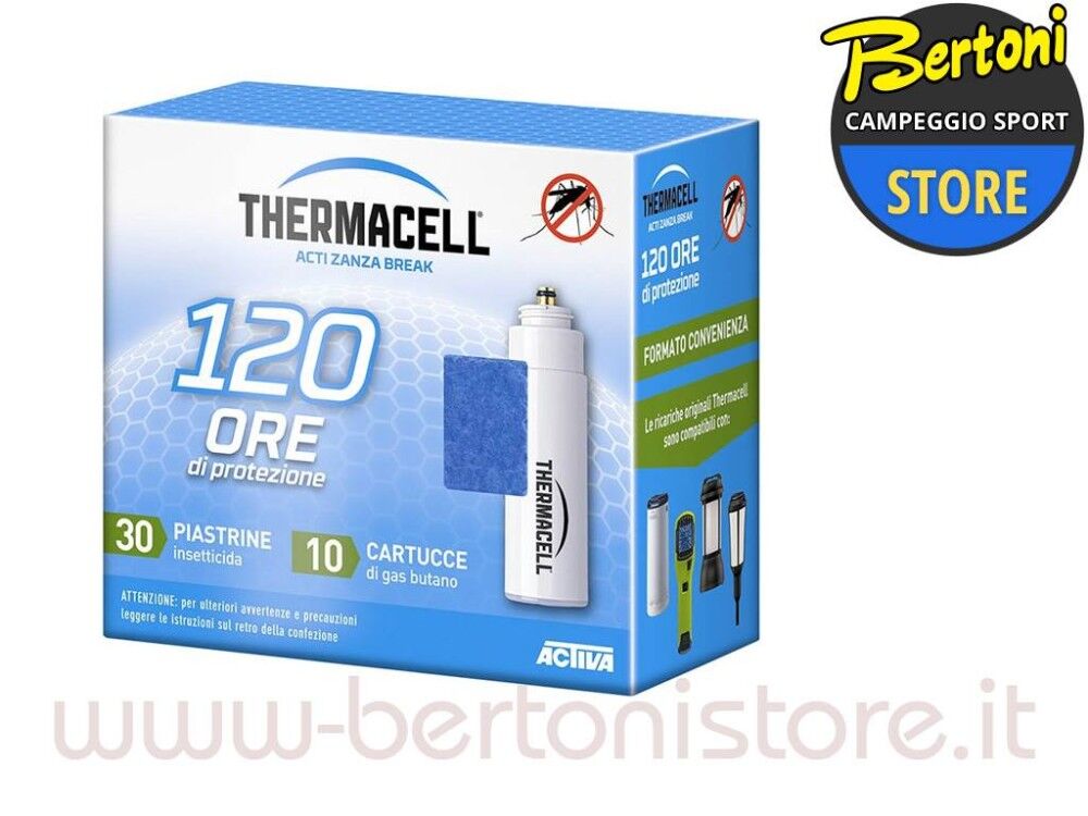 Thermacell 120 Ore Di Protezione Ricarica 10 Gas + 30 Piastrine Nfz.Zbrp10.R10x
