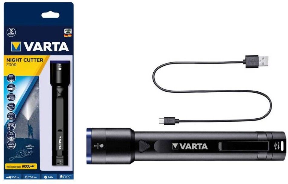 Varta Torcia Ricaricabile A Led Night Cutter F30r 18901 Varta Torcia Ricaricabile A Led Night Cutter F30r 18901