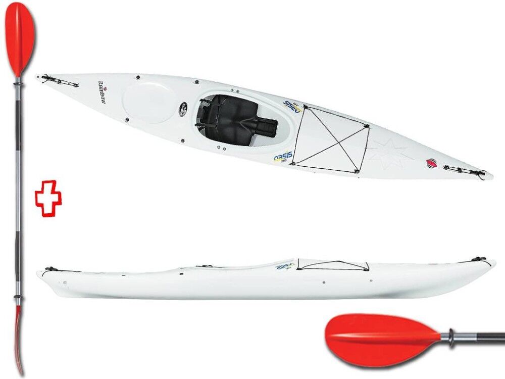 Canoa Rigida Oasis 3.90 Base + Pagaia Fissa Rainbow