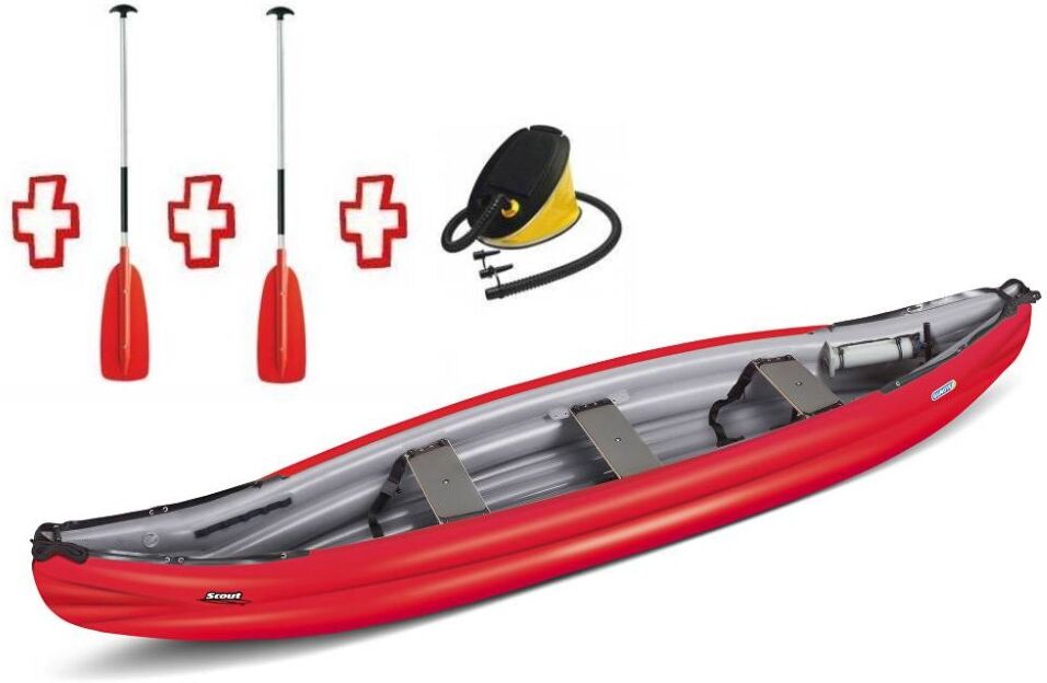 Gumotex Canoa Gonfiabile Scout Standard Rossa 044667-R (5c/11c) + 2 Remi + Pompa