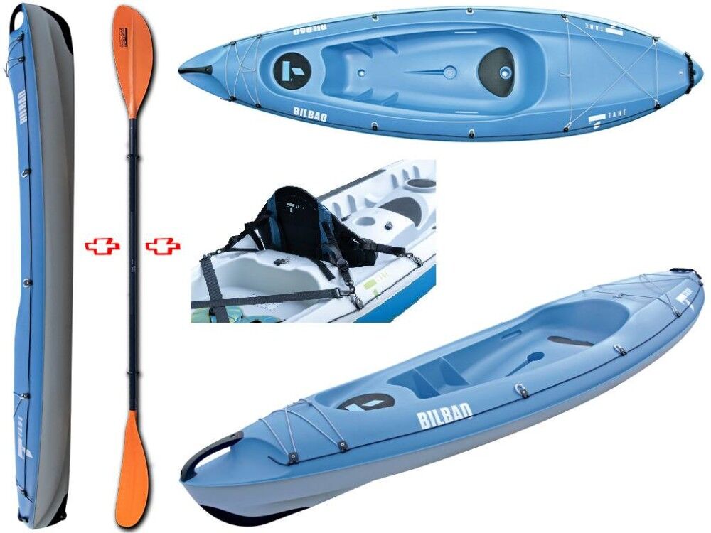 Tahe - Bic Sport Canoa Rigida Bilbao Blue/grey 107052 + Pagaia Touring-1 Fissa + Schienalino Standard Tahe / Bic Sport