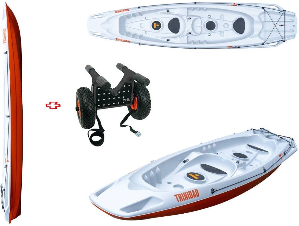 Tahe - Bic Sport Canoa Rigida Trinidad Grey/orange 109618-106846 + Carrellino Tahe / Bic Sport