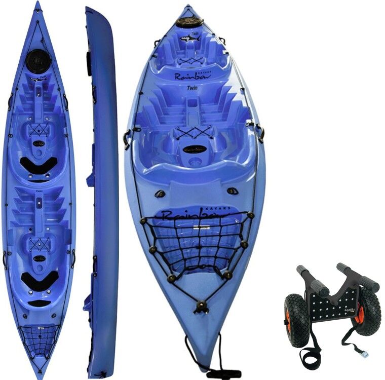 Canoa Rigida Easy Twin Expedition + Carrellino Rainbow