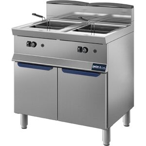 INOX BIM Friggitrice a Gas Vasca Doppia, cm 80 x 90 x 90h