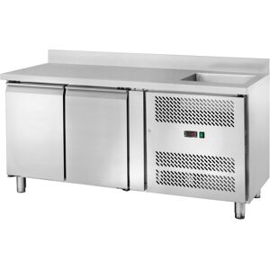 Amitek Banco Refrigerato Ventilato GN1/1 con Lavello - 2 Porte - Capacità Lt 282 - Temp