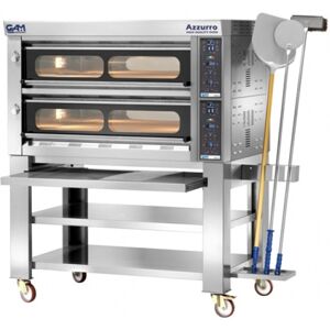 GAM International Forno per Pizza AZZURRO44 Elettronico - 4 x + 4 Pizze Ø 34 Cm