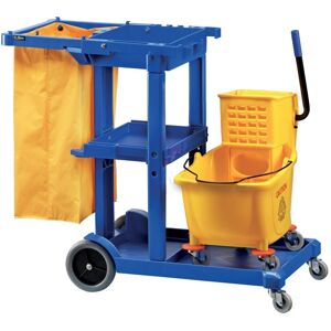 FORCAR Carrello Pulizie - Secchio con Strizzatore e Porta Utensili - Sacco Lt 120