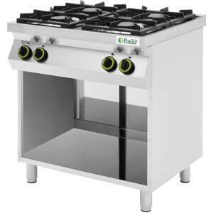 FIMAR Cucina a Gas 4 Fuochi con Vano a Giorno - Acciaio Inox