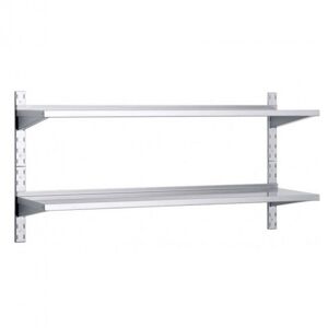 Amitek Mensola Doppia in Acciaio Inox Cm. 160 x 40 x 7 h