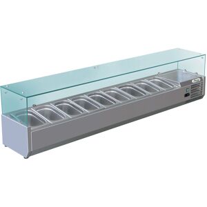 FORCAR Refrigeratore Pizzeria Cm. 180 x 33, Cap. 9 Vaschette GN 1/4