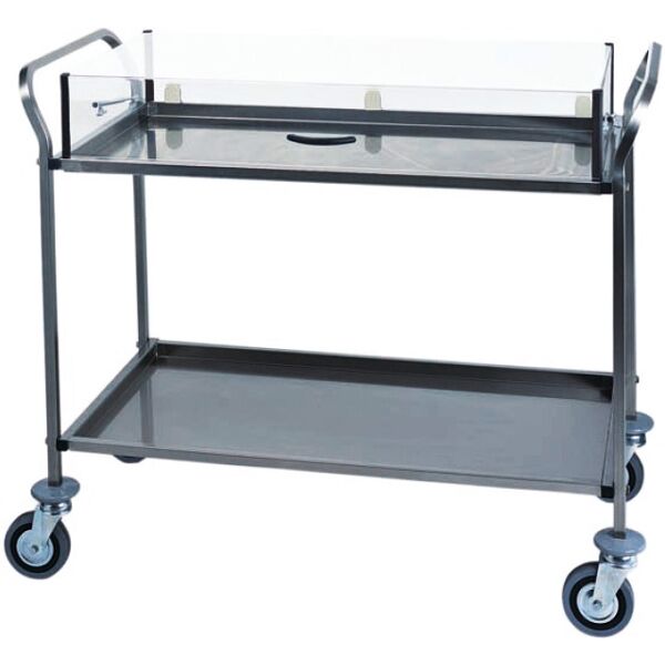 forcar carrello inox aisi 304 per dolci e antipasti con cupola rettangolare