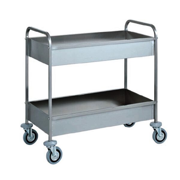 forcar carrello di servizio in acciaio inox aisi 304 per sbarazzo - 2 vasche