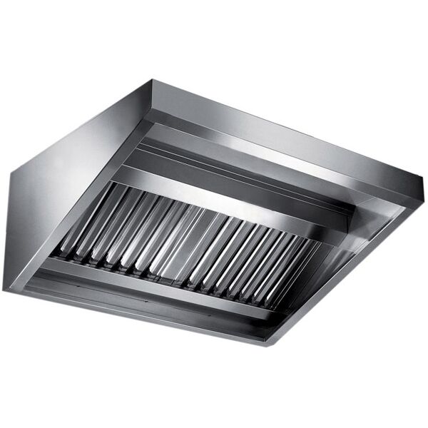 aluminox sas cappa di aspirazione a parete snack con motore inox 304 - cm 70 x 220 x 55 h - n