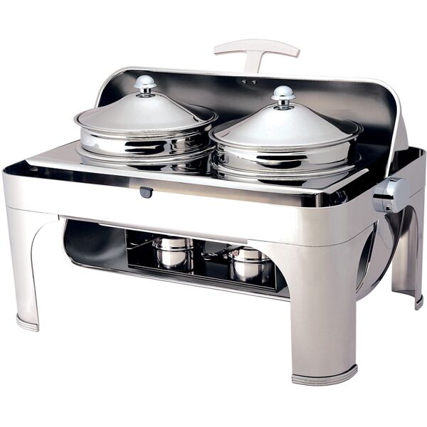 forcar chafing dish con coperchio roll top - n° 2 pentole lt 4,6