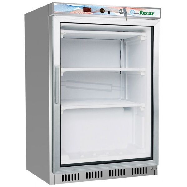 forcar congelatore sottobanco ef200gss lt. 130 inox con porta in vetro - temp -18° -22°