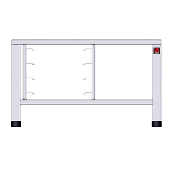 tecnoeka tavolo fisso in acciaio inox con supporti per 4 teglie o griglie gn1/1 o 60 x 40