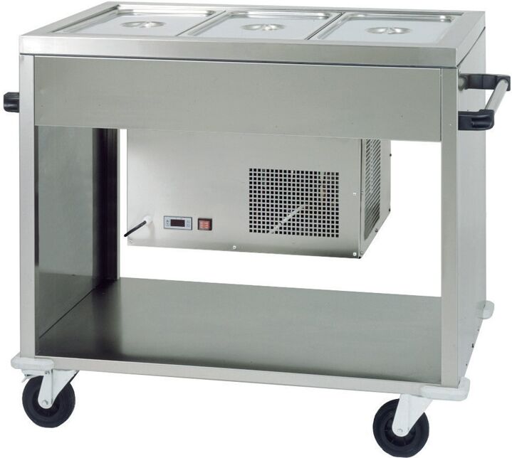 FORCAR Carrello Refrigerato Inox AISI 304 CAR2779 - N° 3 Bacinelle GN1/1