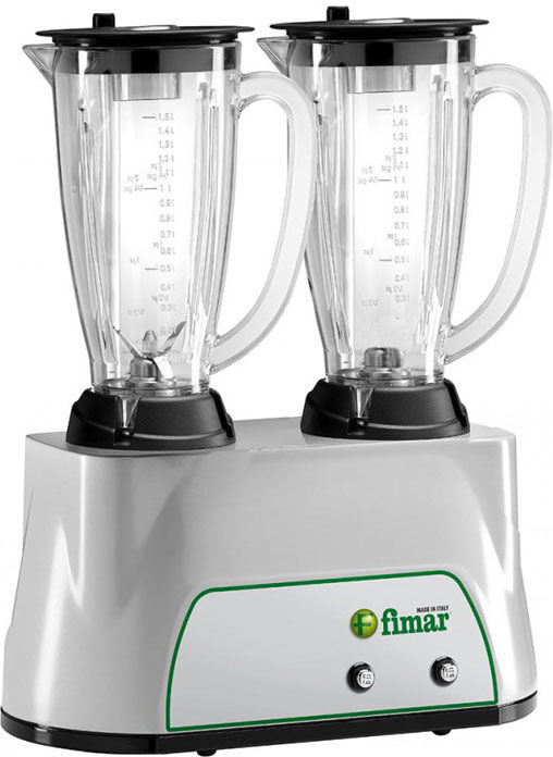 FIMAR Frullatore Doppio con Bicchieri in Policarbonato - 1,5 + 1,5 Lt - FR2150P