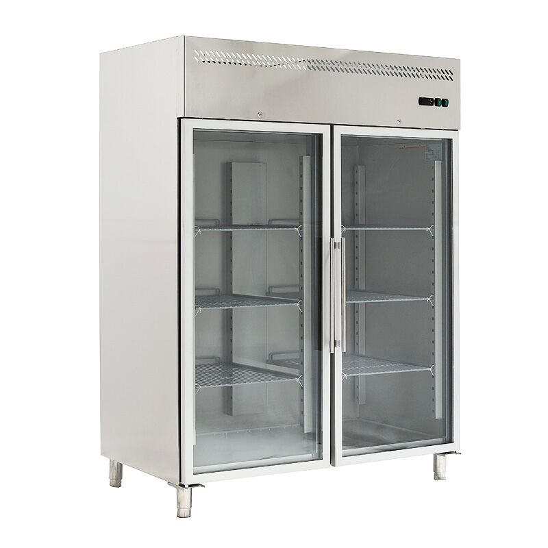 Forcold Armadio Refrigerato GN 2/1 Ventilato - Porta a Vetro Doppia Anta - Capacità Lt 1