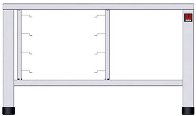 Tecnoeka Tavolo Fisso in Acciaio Inox con Supporti per 4 Teglie o Griglie GN1/1 o 60 x 40