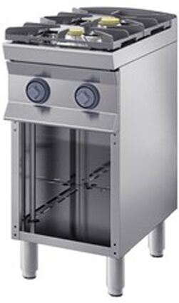 INOX BIM Cucina Fiamma Libera a Gas 2 Fuochi Cm 40 x 70 x 85/90 h