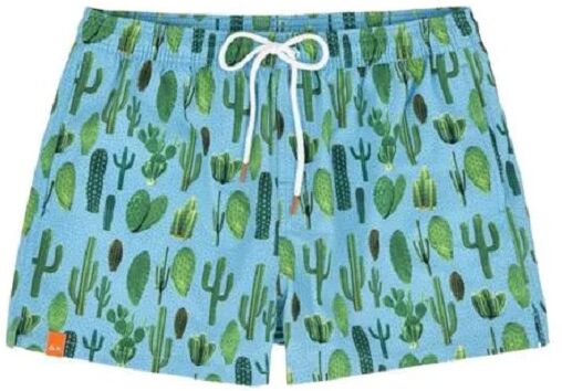 SUN68 Boxer Da Mare Uomo Art H19116 0568 Colore Azzurro E Lime Misura A Scelta AZZURRO E LIME