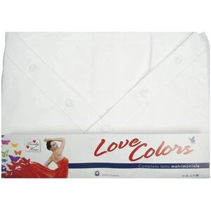 LOVELY HOME Completo Letto Matrimoniale Art Love Colors Colore Bianco Misura Unica