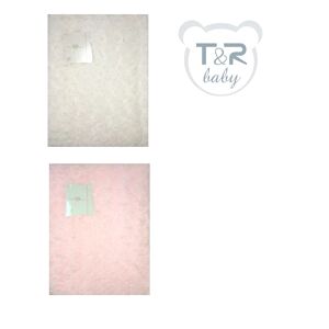 T&R BABY Copertina Culla In Pile Polar Fleece Art 450 Dis.1 Colore A Scelta Misura Unica ROSA 75X95