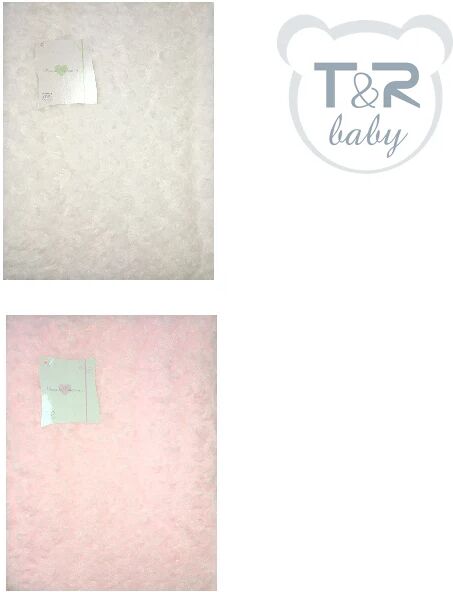 T&R BABY Copertina Culla In Pile Polar Fleece Art 450 Dis.1 Colore A Scelta Misura Unica ROSA 75X95