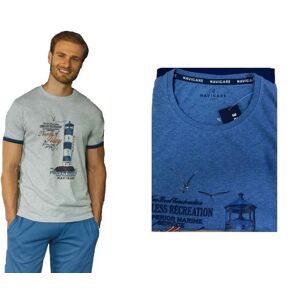 NAVIGARE Pigiama Uomo Pantaloncino E T-Shirt Mezza Manica In Cotone Art. B2141217 Col. E Mis. A Scelta JEANS