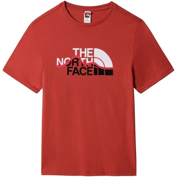 thr north face t-shirt uomo the north face art m s/s mountain line colore a scelta misura a scelta tandori spice red