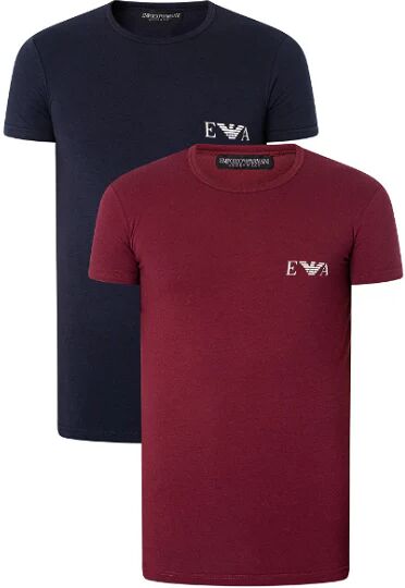 Giorgio Armani 2-Pack T-Shirt Uomo Art. 111670 3f715 MARINE/BORGOGNA