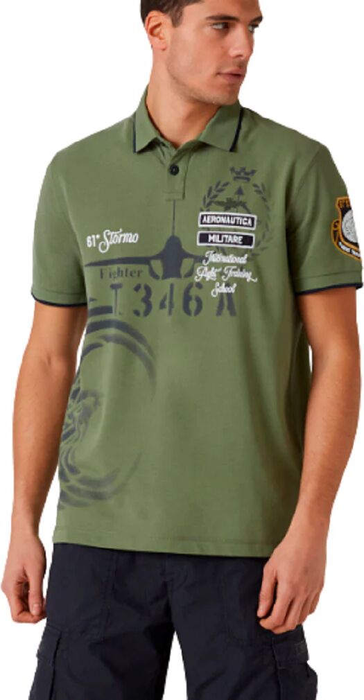 Aerounatica Militare Polo Uomo Manica Corta Aeronautica Militare Art. 231po1671p309 P-E 23 Colore Foto Misura A Scelta VERDE MILITARE